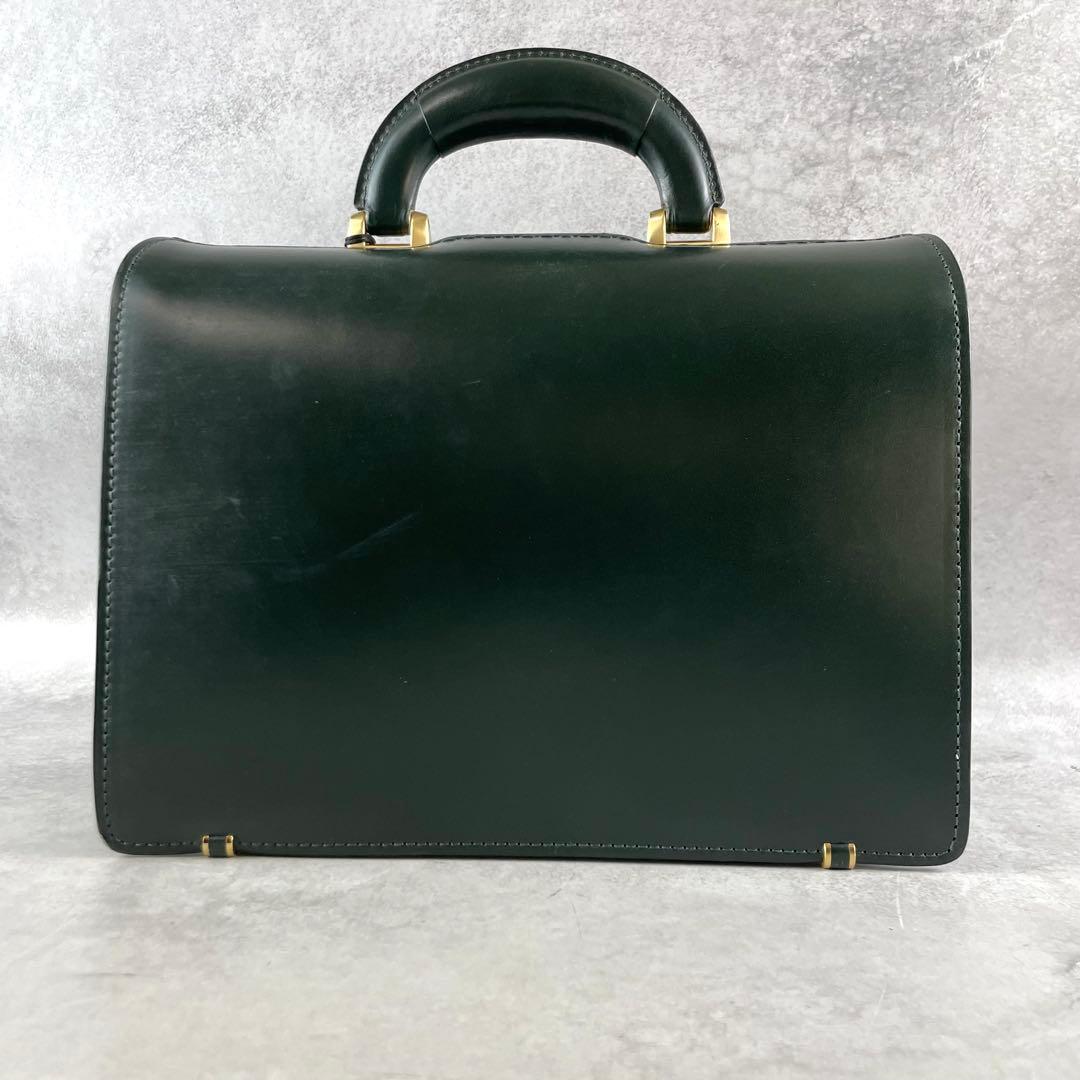 極美品✨ ココマイスター ミニダレスバッグ ブライドルレザー チャーム グリーン