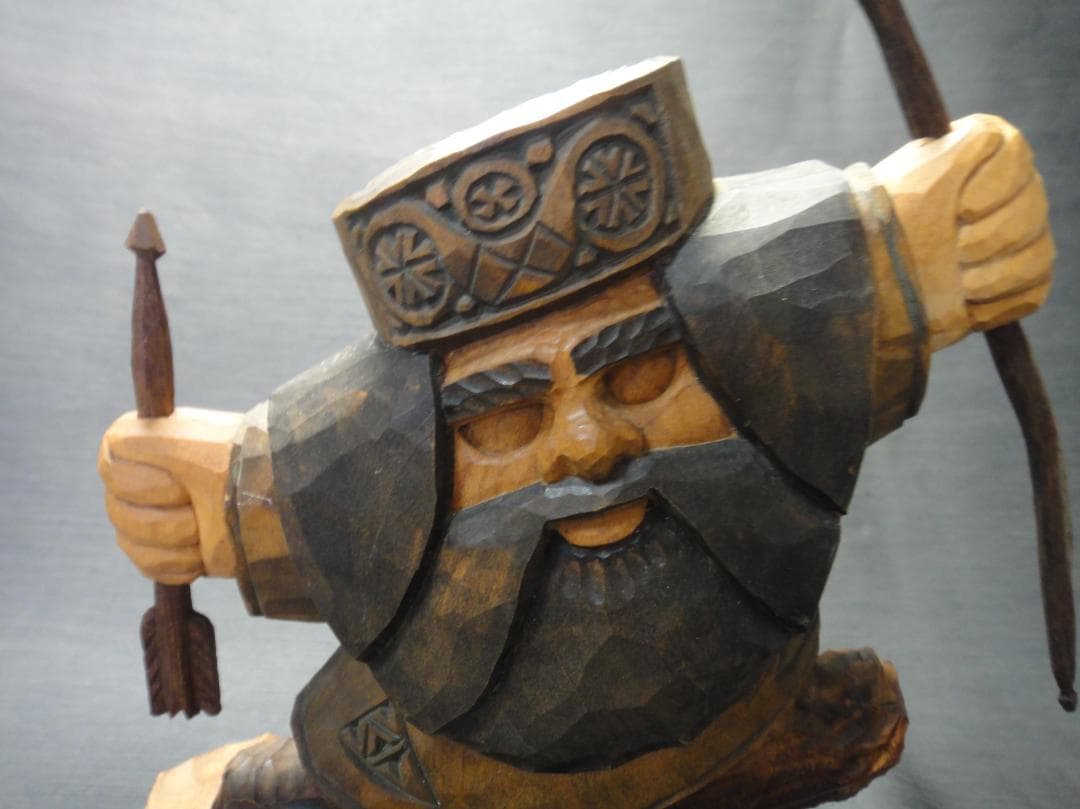 わ*ん様 川上 哲 （さとる）作 アイヌ コロポックル 木彫り 彫刻 藤戸