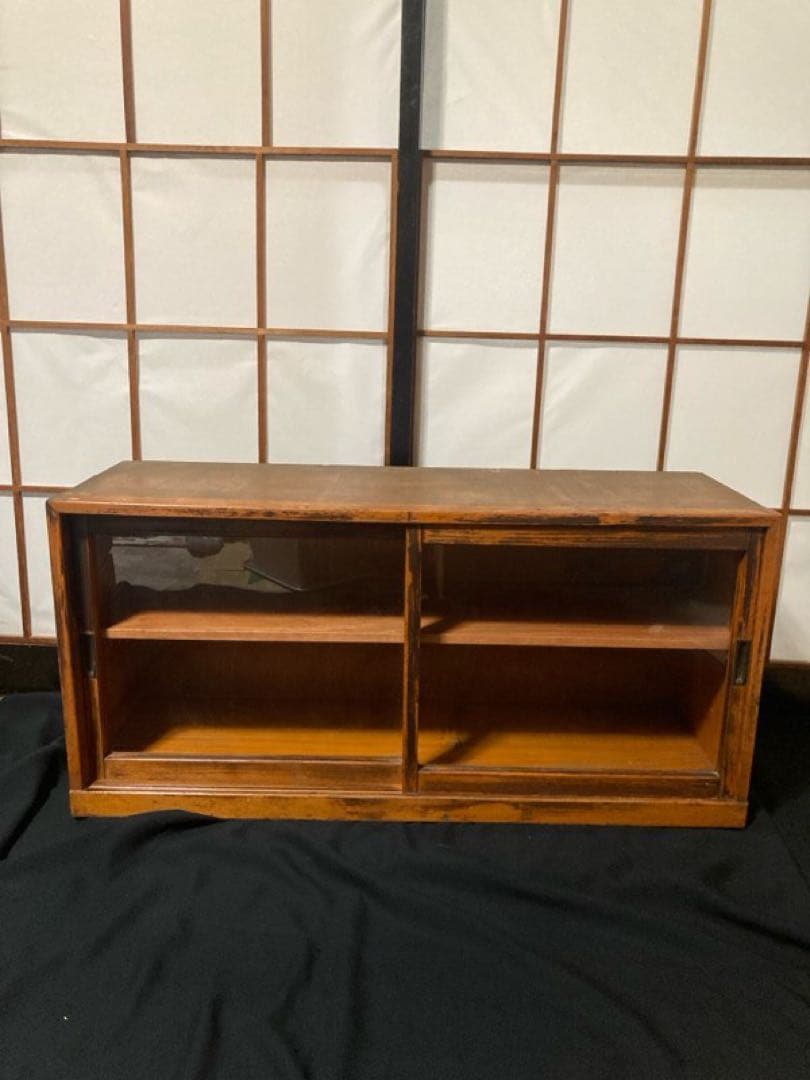 49 水屋箪笥 食器棚 ショーケース 什器 昭和レトロ 飾り棚 一点もの