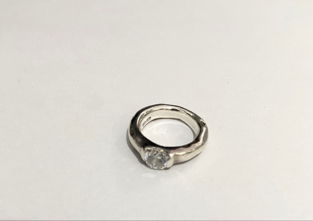 e.m. シルバー ジルコニア ピンキーリング 3号