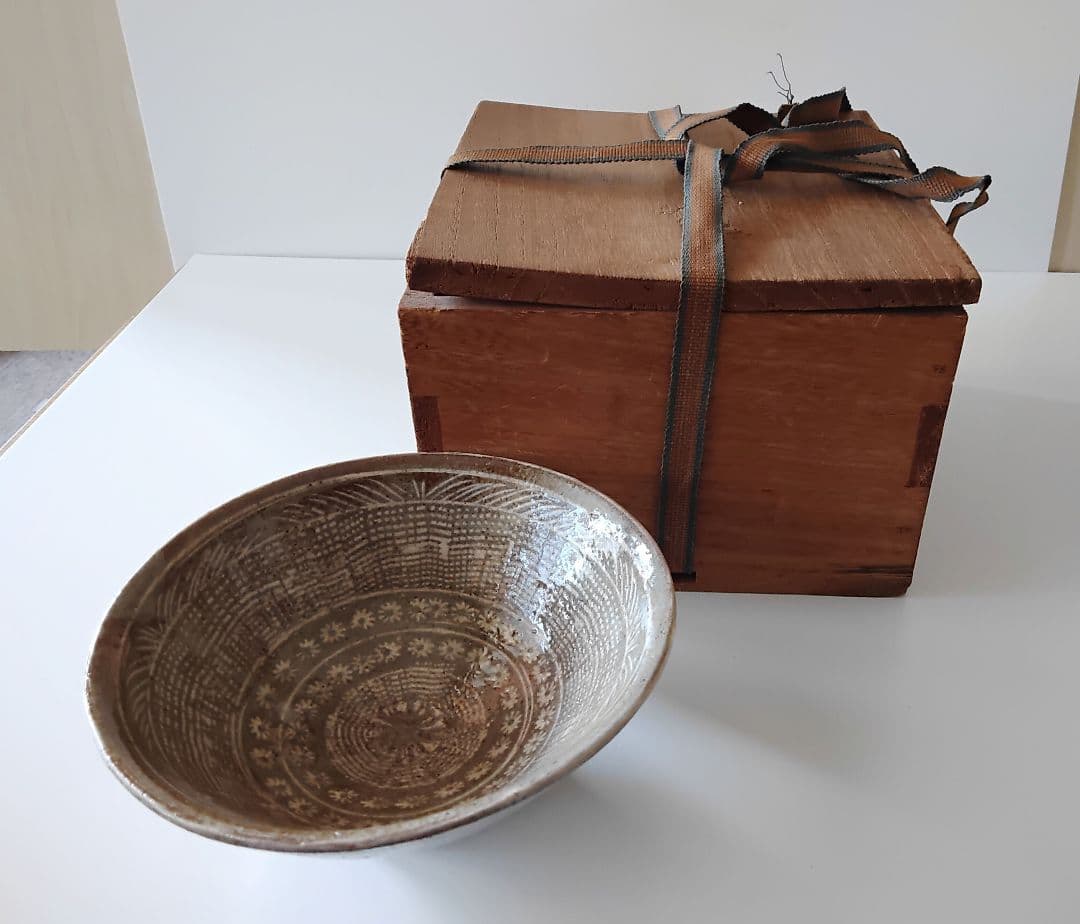 三島手 抹茶碗 作者不詳 韓国 四十年程前 美術品・アンティーク