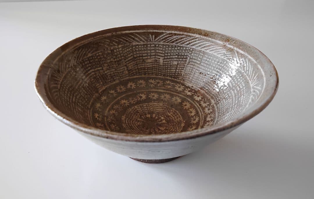 三島手　抹茶碗　作者不詳　韓国　四十年程前 三島手 抹茶碗 作者不詳 韓国 四十年程前 三島手 抹茶碗