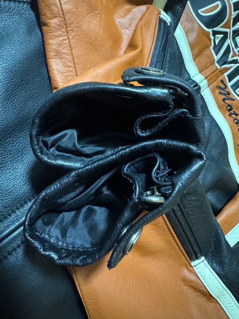 HARLEY DAVIDSON 本革 W-ZIP 立ち襟 シングルライダース M