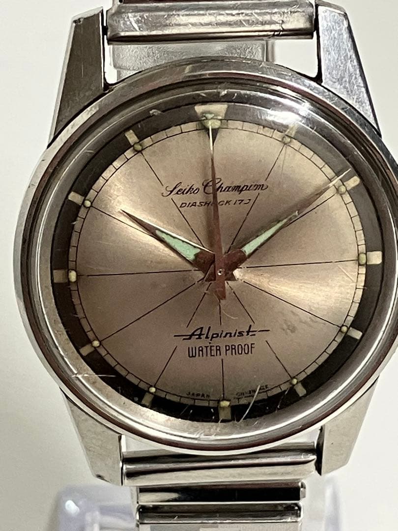 引*ぎ様 シルバー 手巻き時計 ステンレスバンド不動