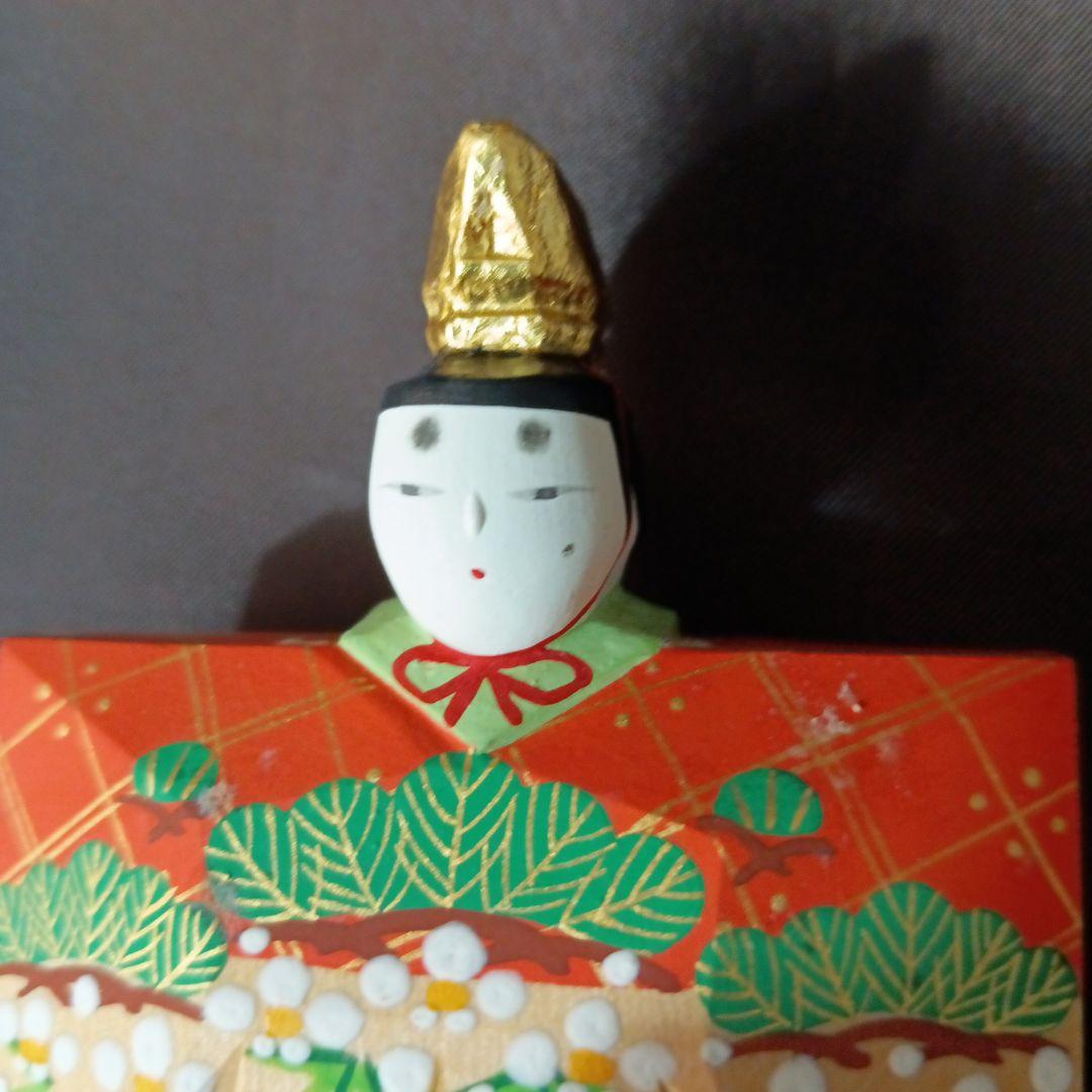 【美品】雛人形　一刀彫　立雛（３号）鐵山作　奈良一刀彫　松本鐵山（鐵太郎）作