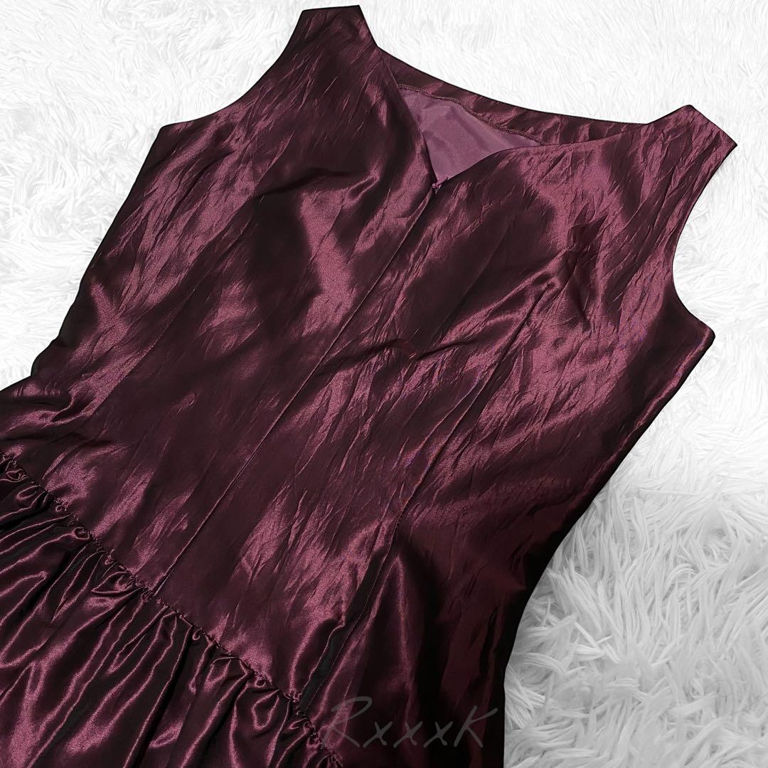 PREFERENCE PARTY'S 高級 ロングドレス 光沢 ワインレッド 赤