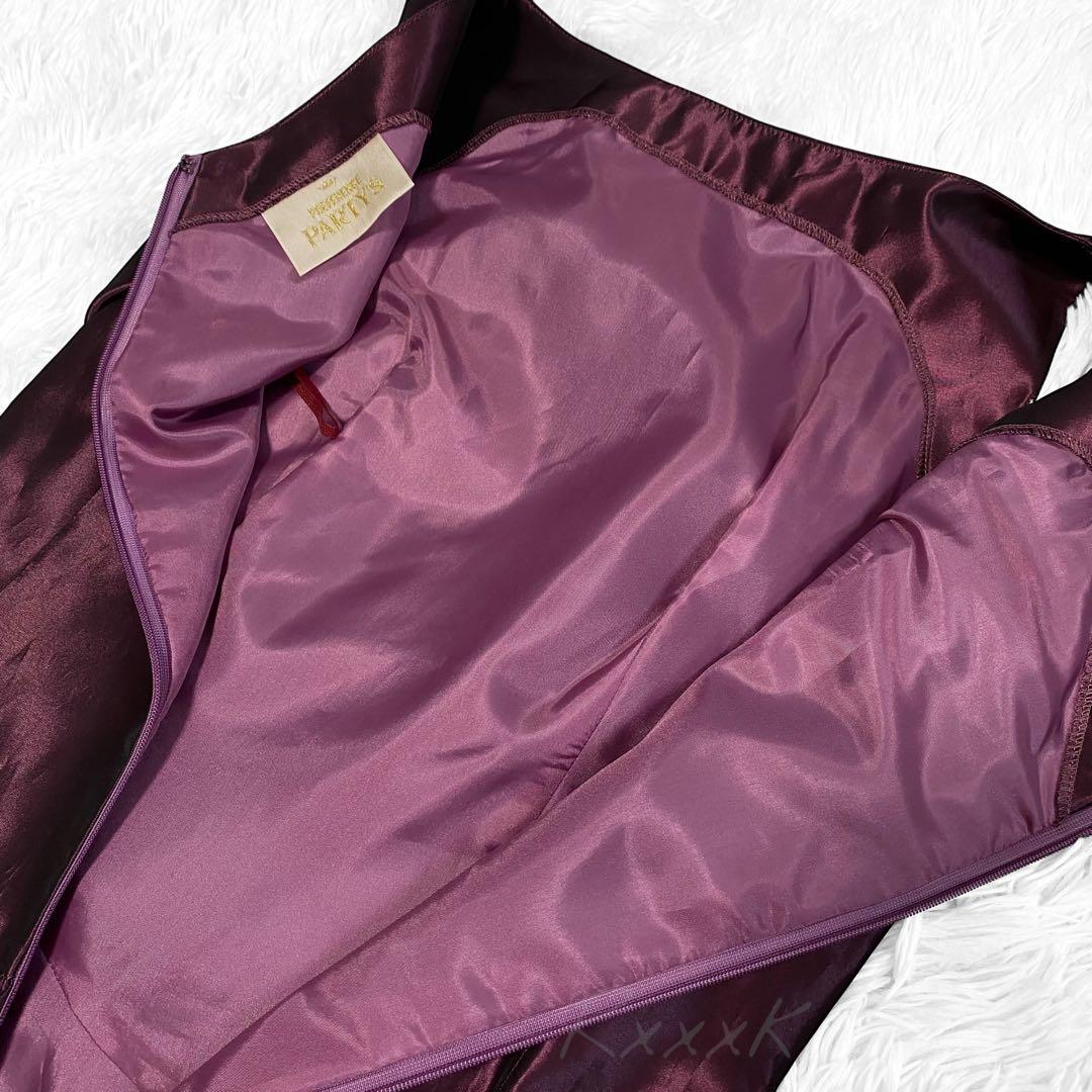 PREFERENCE PARTY'S 高級 ロングドレス 光沢 ワインレッド 赤