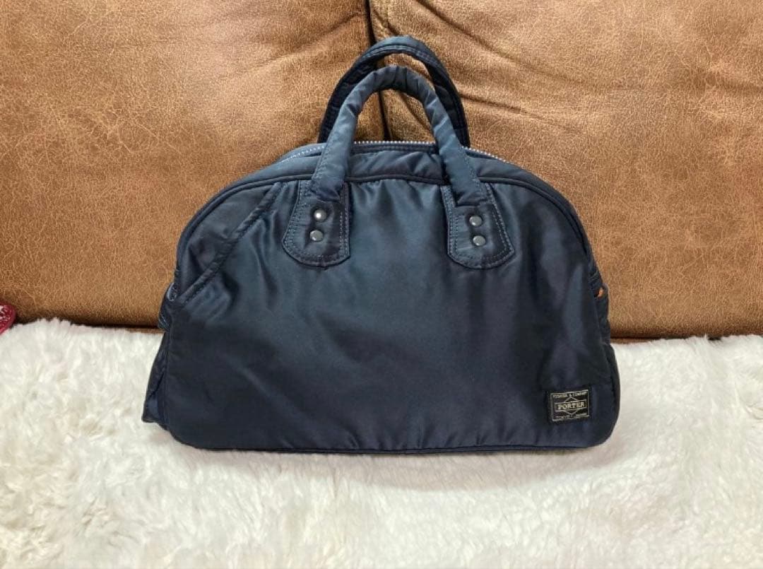 美品☆ ヘッドポーター PORTER ミニボストン バッグ ネイビー 吉田カバン