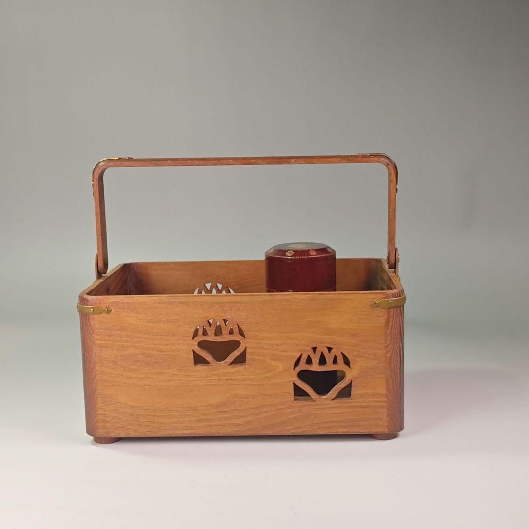 ウ320 煙草盆『大崎雄斉作』『鵬雲斎好桐透か桑手付 莨盆 莨入付 共箱