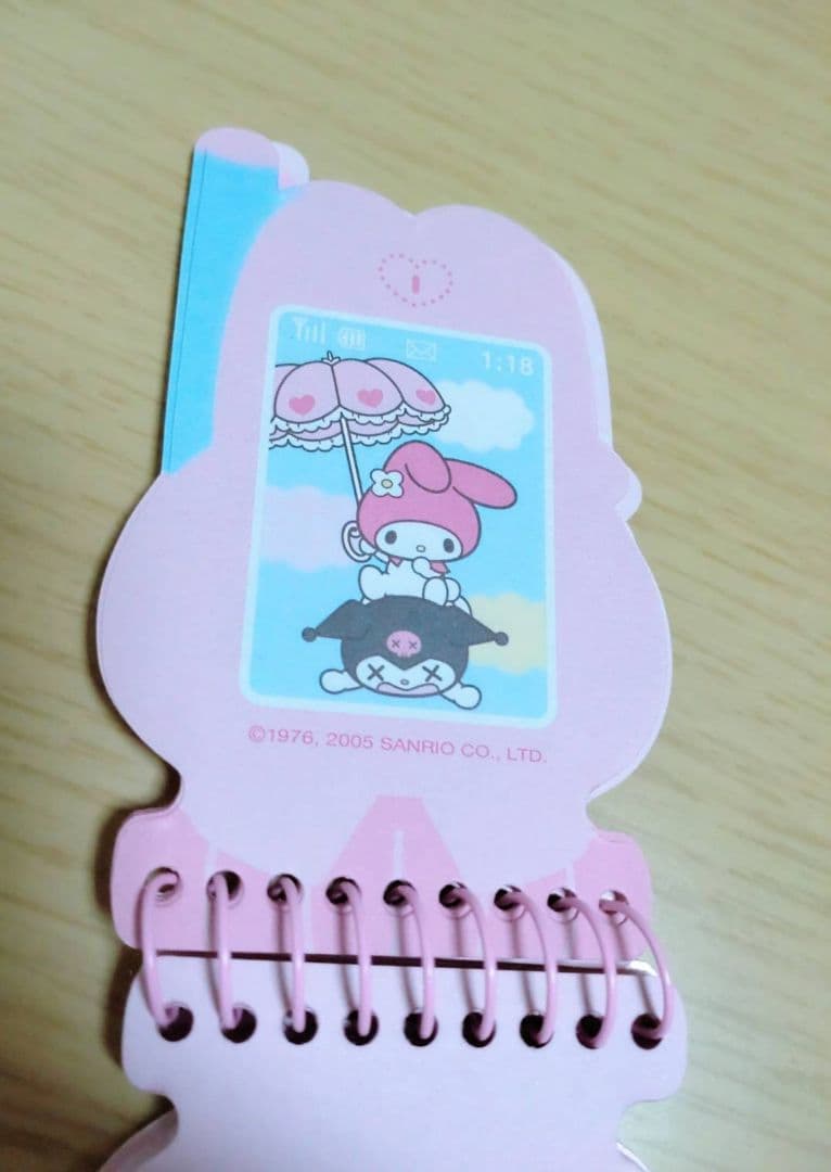 平成レトロ マイメロ 携帯型 メモ帳 クロミ (おねがいマイメロディ )