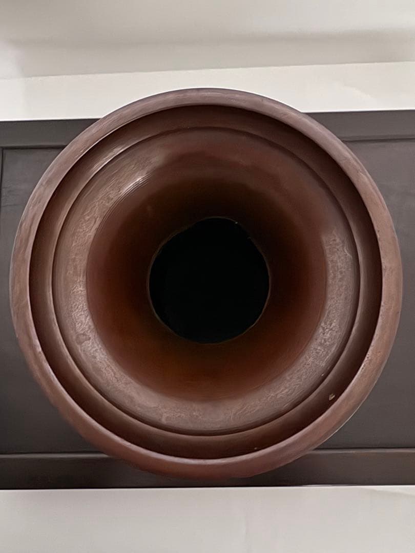 銅製 浮彫り花鳥花瓶