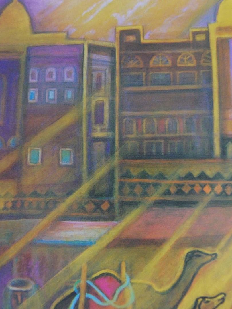 入江一子、【イエメン門】、希少な額装用画集より、新品額装付、状態良好