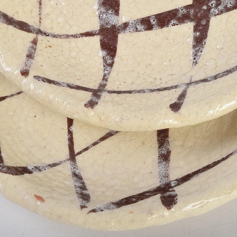 北大路魯山人作 網目文 銘々皿 五客 銘「磯風」 清水公照極め