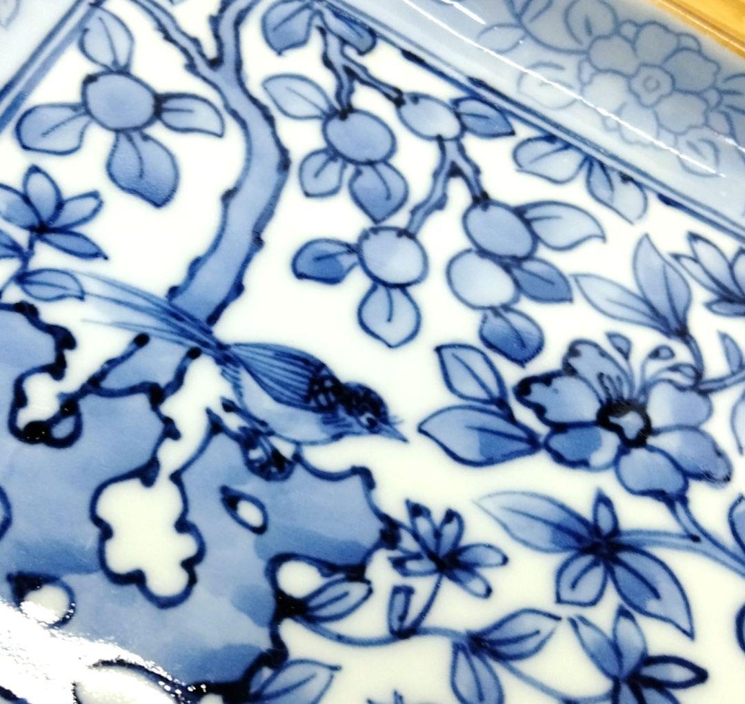 ☆ 加藤利昌 清水焼 染付角皿