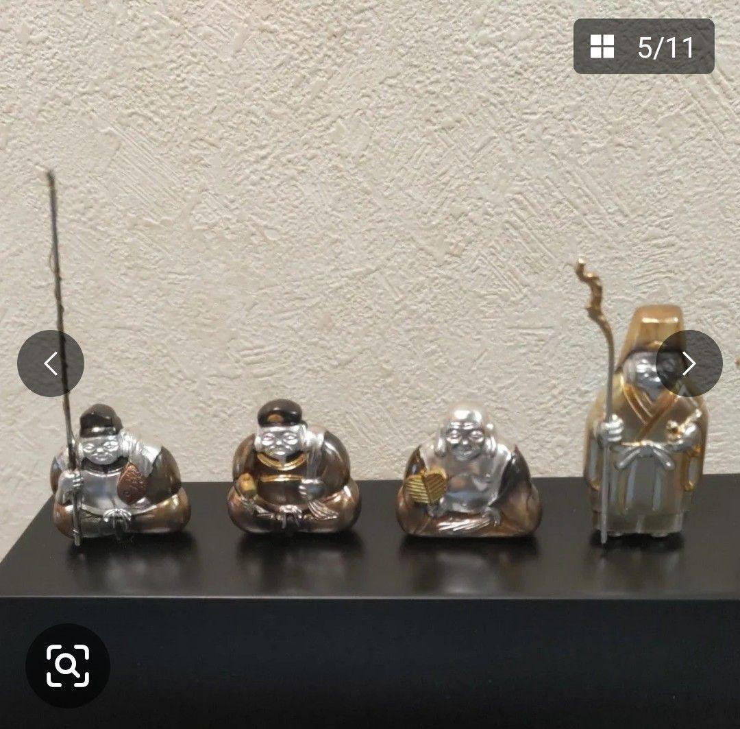 や*ん様 武比古 純銀 恵比寿 大黒 七福神 置物 オブジェ 縁起物 - メルカリ