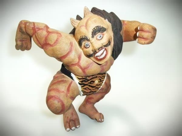 鬼 オニ 置き物 怪獣フィギュア トラ柄ふんどし