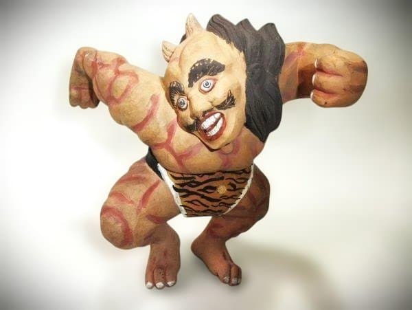 鬼 オニ 置き物 怪獣フィギュア トラ柄ふんどし