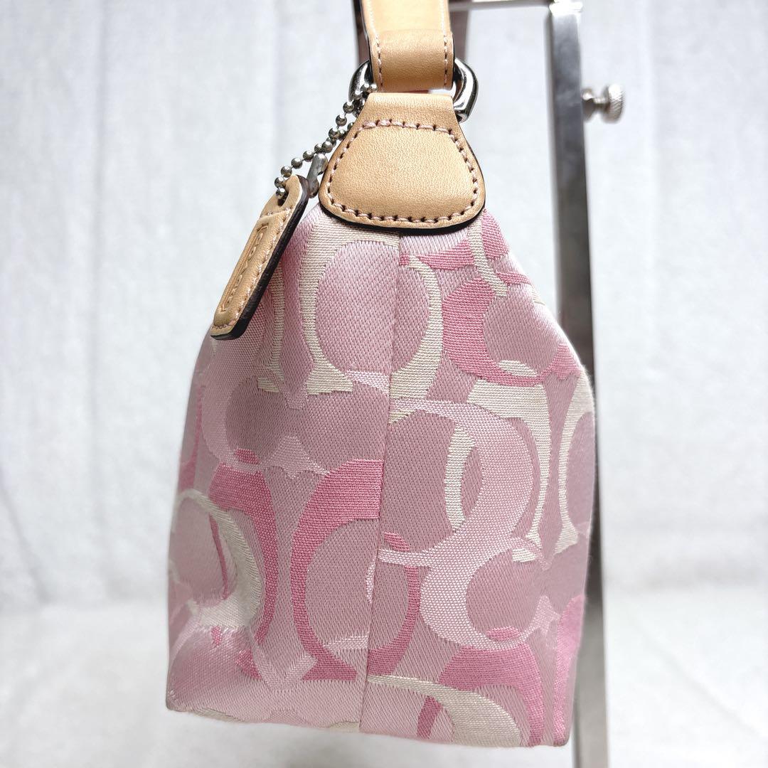 COACH シグネチャー ピンク アクセサリーポーチワンショルダー　y2k