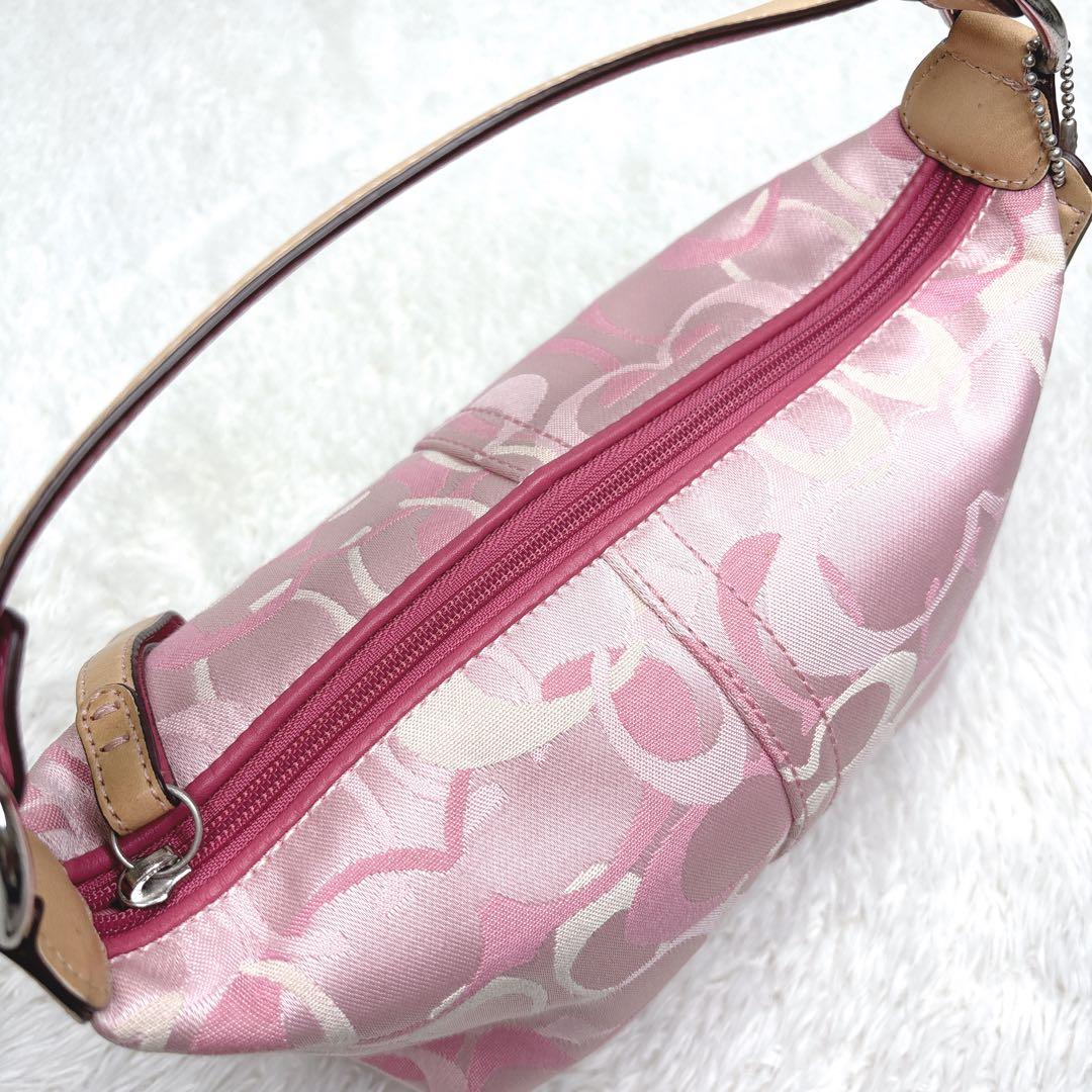 COACH シグネチャー ピンク アクセサリーポーチワンショルダー　y2k