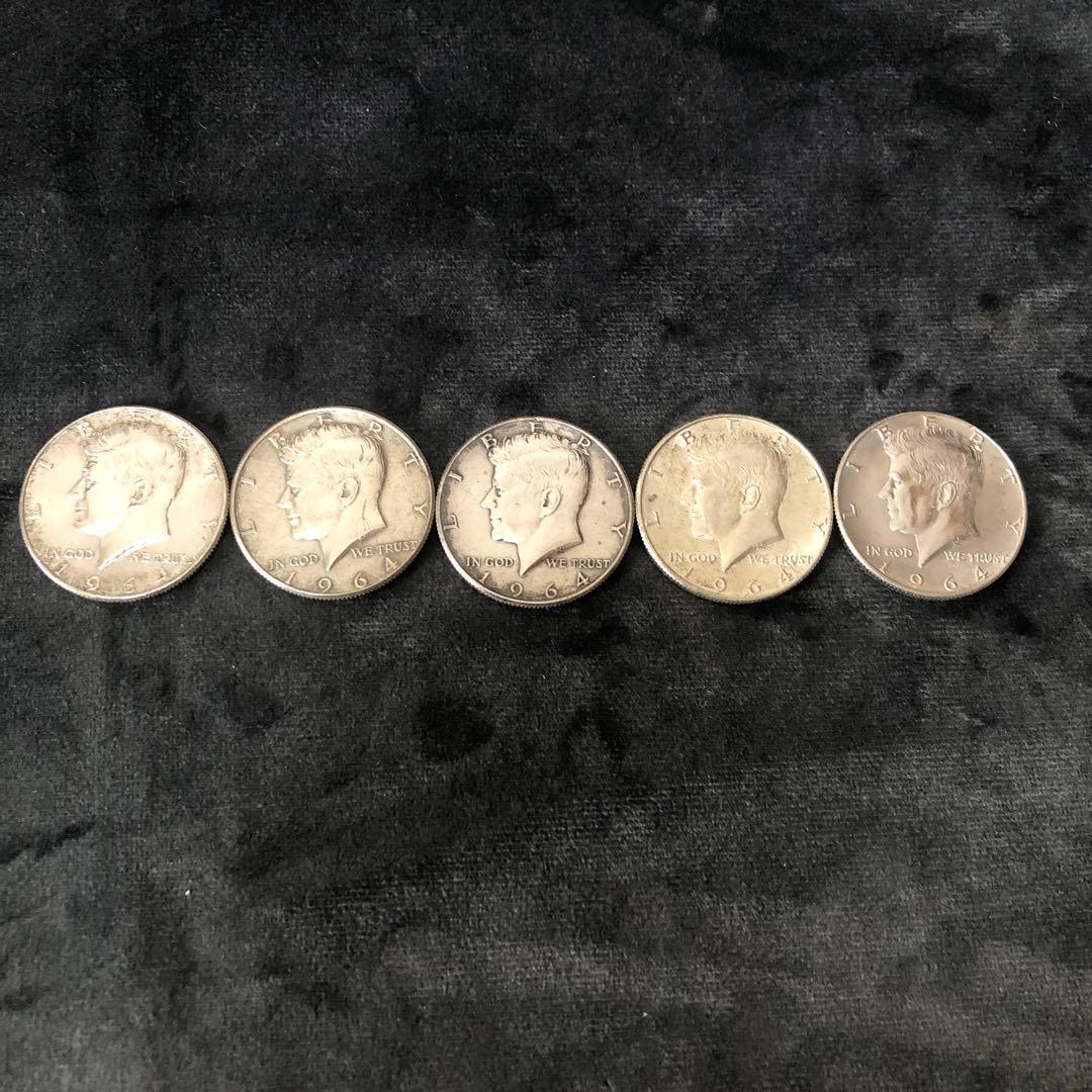 1964年 ケネディハーフダラー 5枚セット