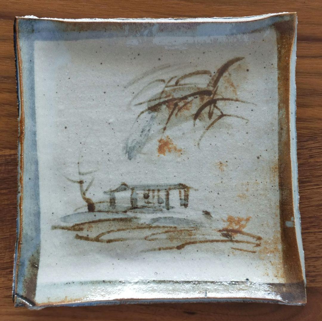 鄭寧 Zheng Ning　角皿　5枚　木箱入り