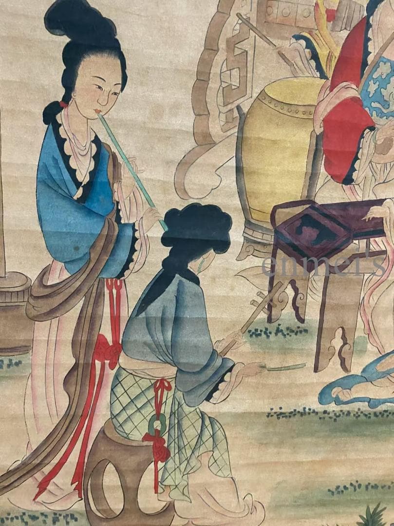中国古美術 宋代 米芾 人物画 宣紙 書画 唐物 水墨画 掛け軸 女性群像