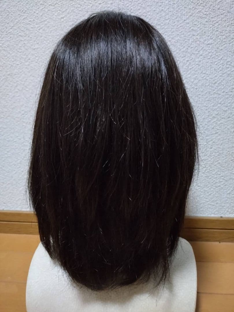 人毛MIX　Sサイズ　ダークブラウン　フルウィッグ