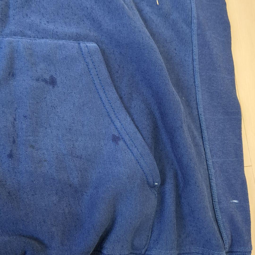 【80s トリコタグ】袖目無しリバースウィーブパーカー スウェット ネイビー L