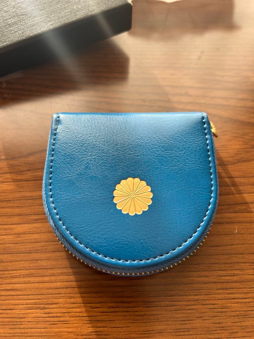 【皇居限定】馬蹄型小銭入　ケース　青色　財布