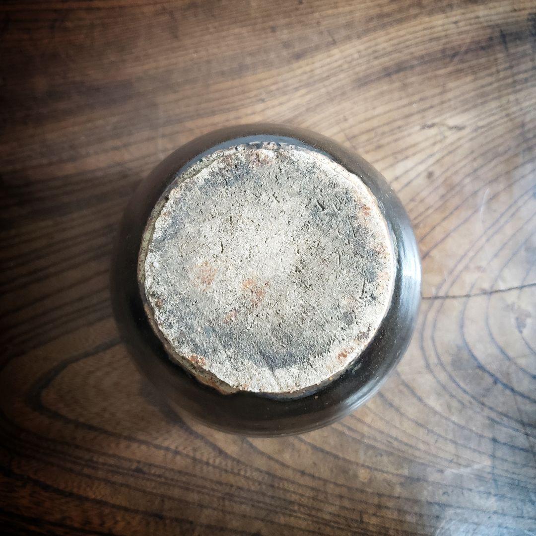 ☆花器 壺 黒釉 花瓶 水壺 明治 大正