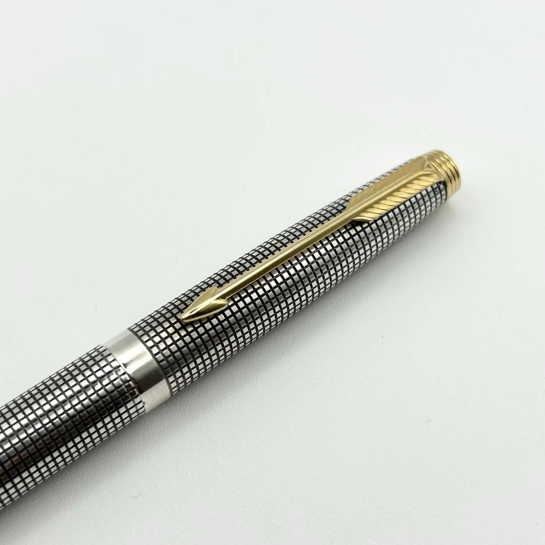 パーカー 万年筆 ペン先14K 14金 スターリングシルバー 格子柄 ジズレ