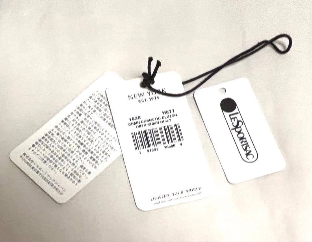 レスポ　CHAIN COSMETIC CLUTCH オニキスチェーンキルト