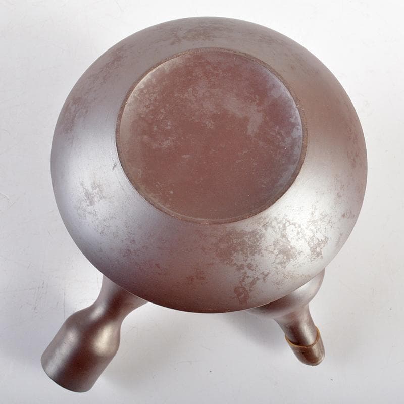 無形文化財　萬古焼　清水酔月造　竹鳥文　横手急須　共布共箱　V　R6234