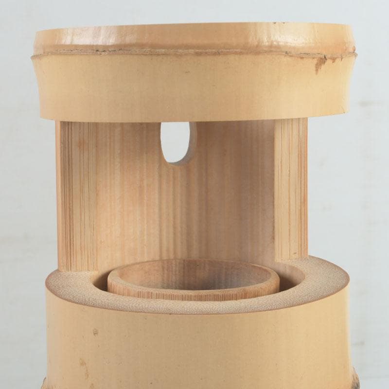 茶道具 淡完作 竹一重切花入 銘好日 紫野 長谷川寛州書付