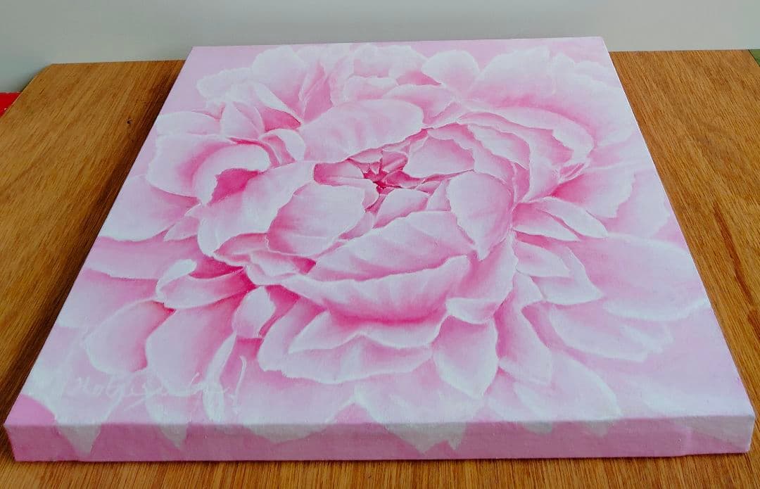 油絵百花王（牡丹）洋画家・池畠史幸新作肉筆画