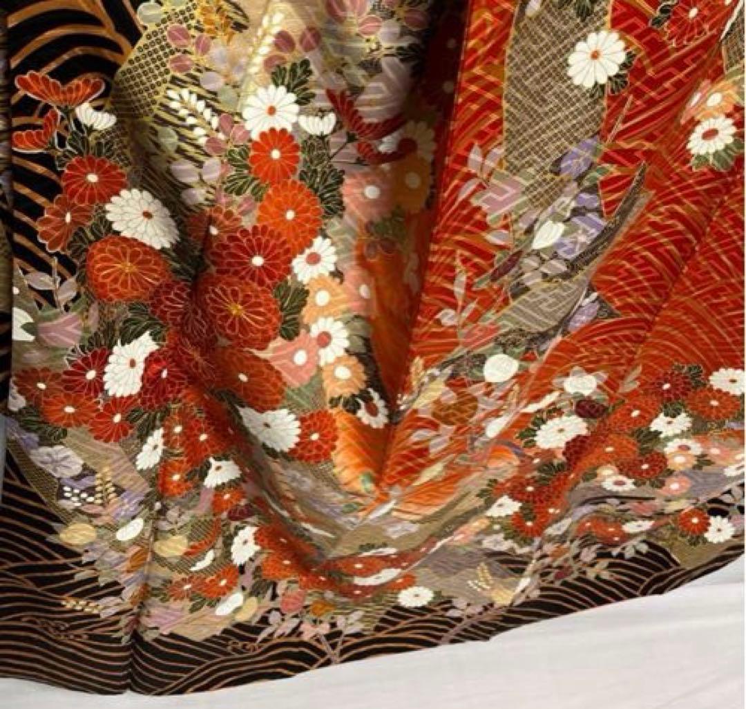 3-E 振袖、長襦袢 正絹 金彩 2点セット 成人式