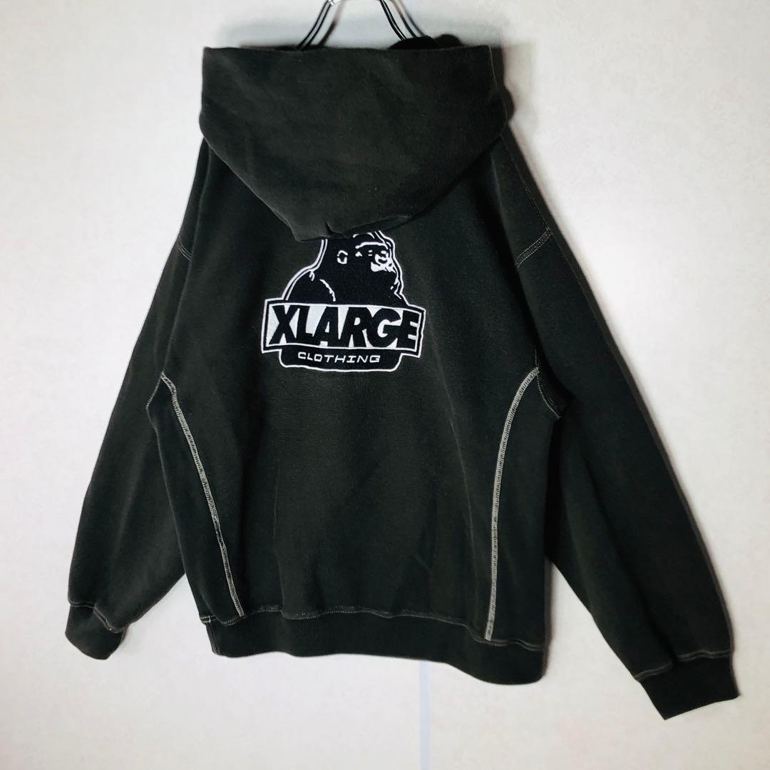 【人気コラボ】チャンピオン エクストララージ パーカー リバースウィーブ 黒 M