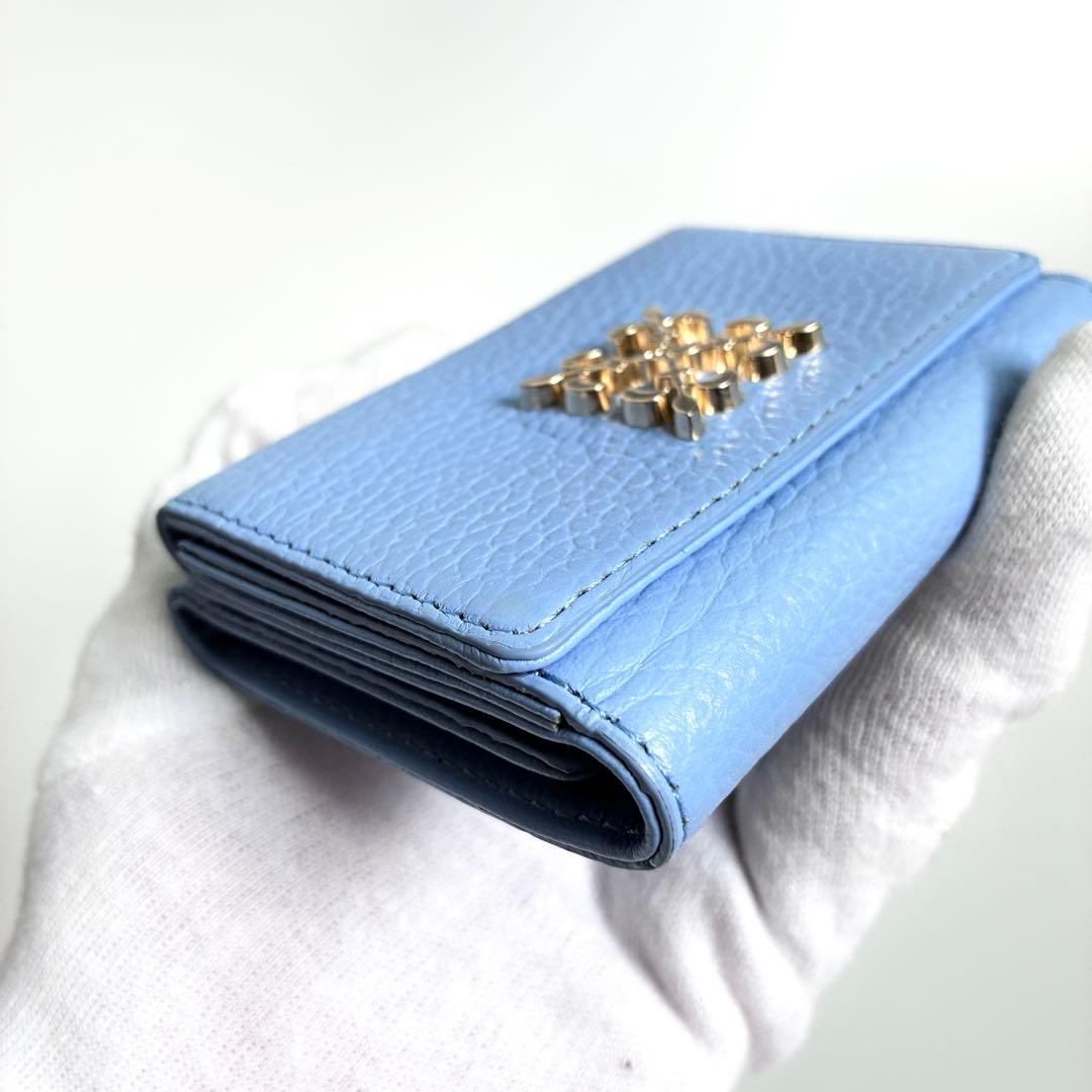 【美品】ラシット モノグラムプレート 三つ折りウォレット　ミニ財布 スモール