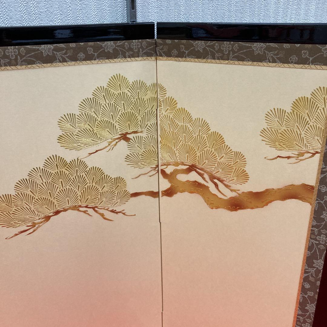 F17 品のある松柄　屏風のみ　高さ48㎝位　雛屏風　三月屏風　五月屏風