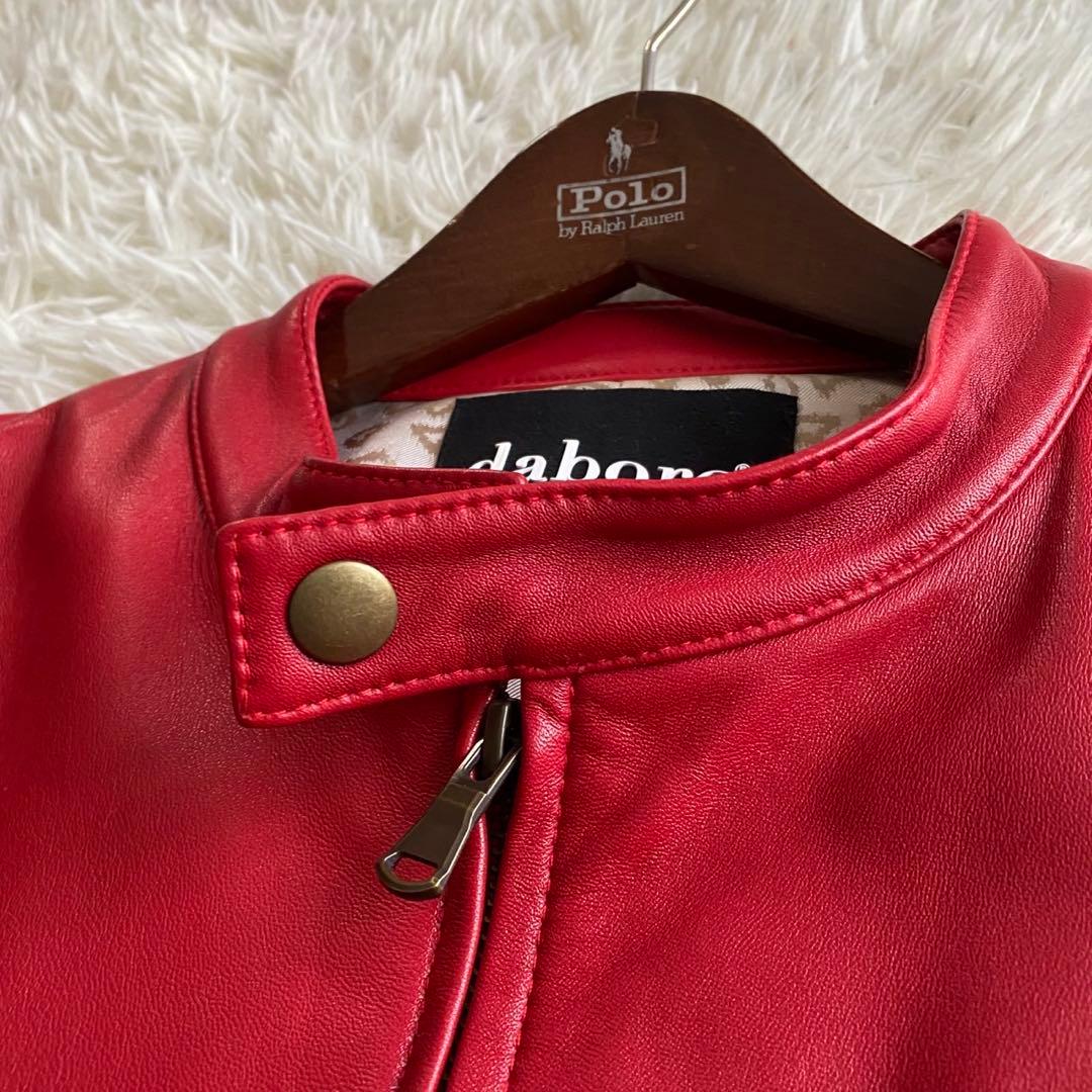 未使用級✨】daboro シングルライダース レザージャケット 羊革 赤 XL