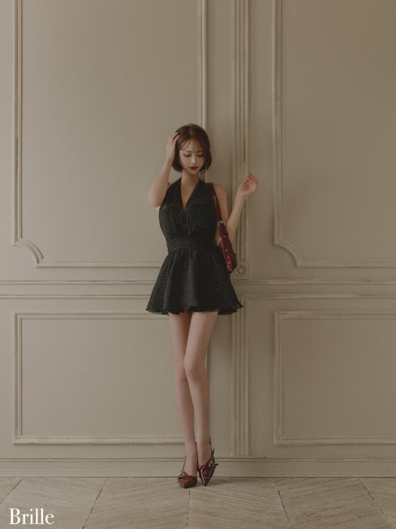 【新品】 ブリエ ローブドフルール ミニドレス brille3791 BKS