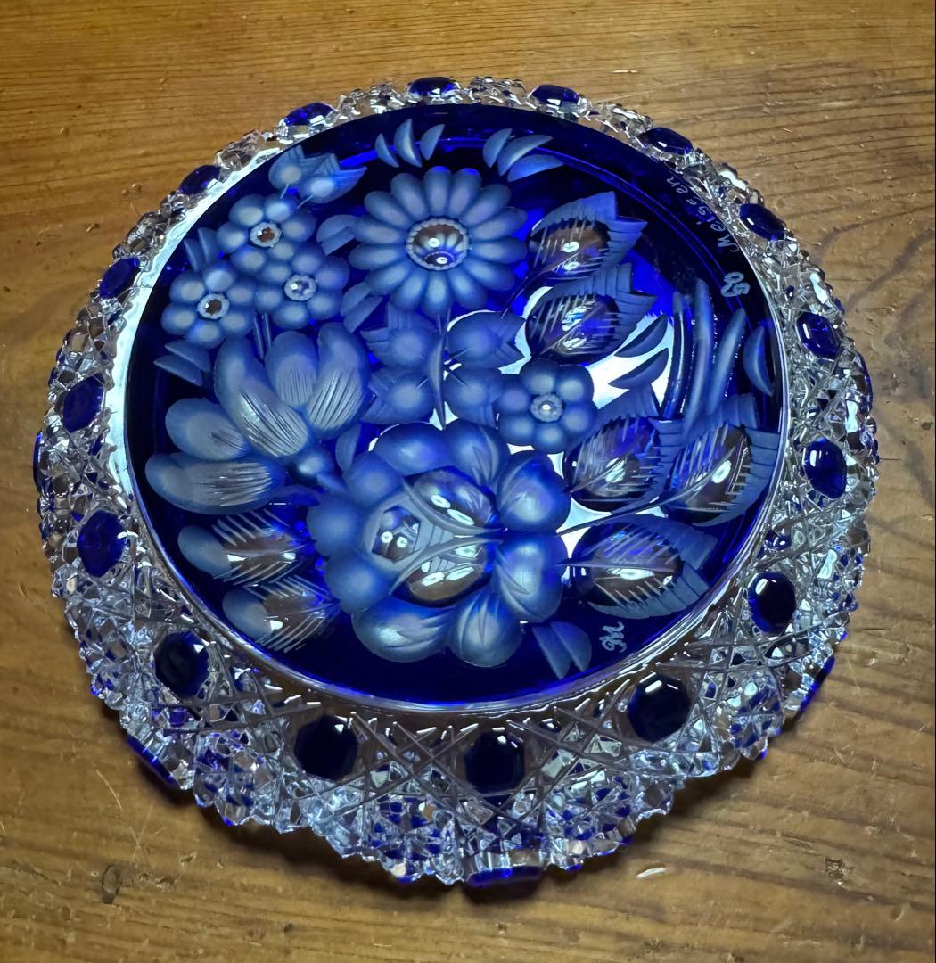 Meissen クリスタル グラヴィールカット 青 『未使用』 Yahoo