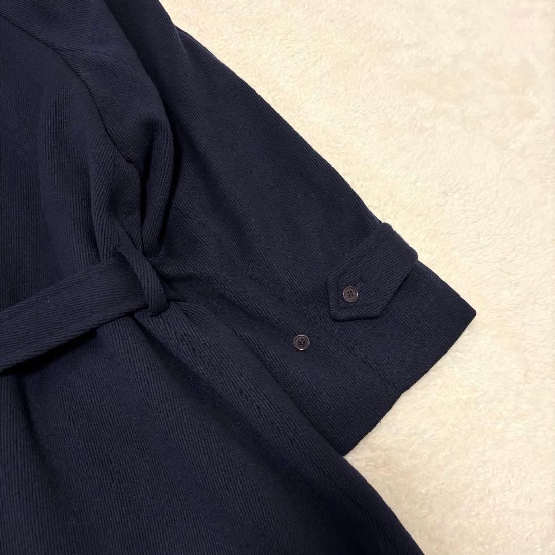 リングヂャケット ヘリンボーン ロング丈 ダブルチェスターコート L