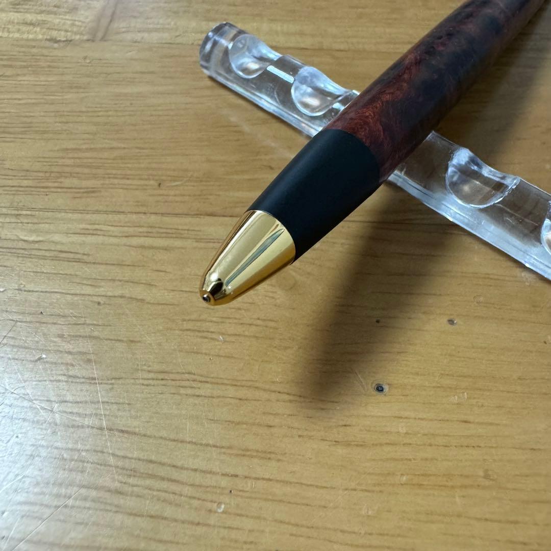 野原工芸 特上花梨瘤 変わり杢 シャーペン 0.5mm ゴールド金具 付属品完備