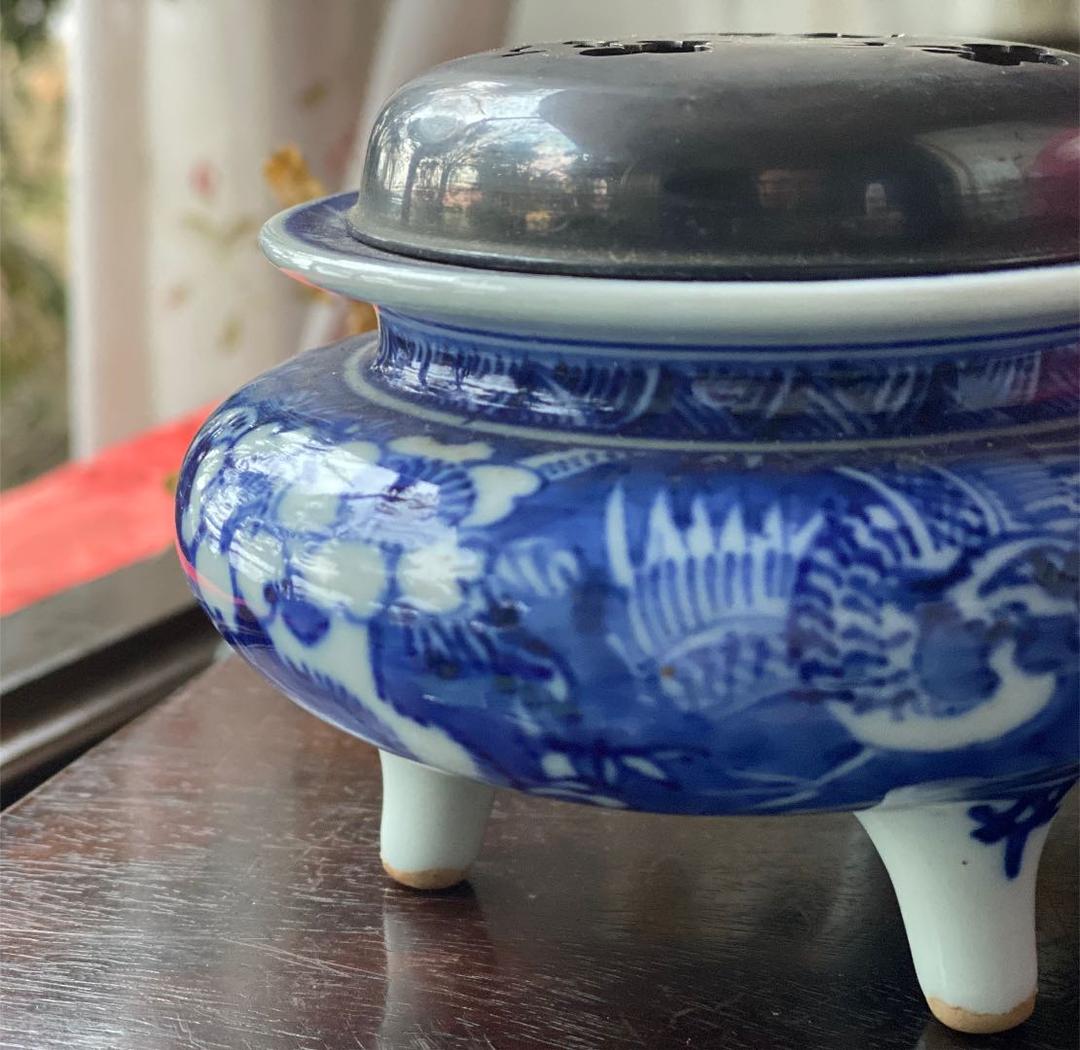 1908様感謝‼️SILVER銀火屋 桜&鳳凰 三つ足香炉 1