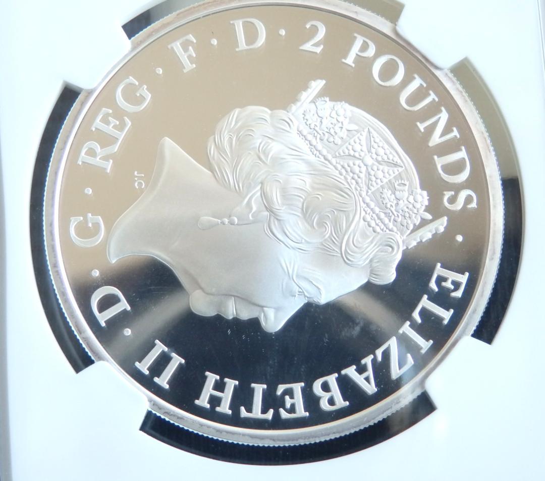 英2016年ブリタニアとライオン/ 2ポンド1oz銀貨(単年発行）◇PF69UC