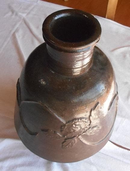 花入り 　古い甕　骨董品　花瓶　古美術