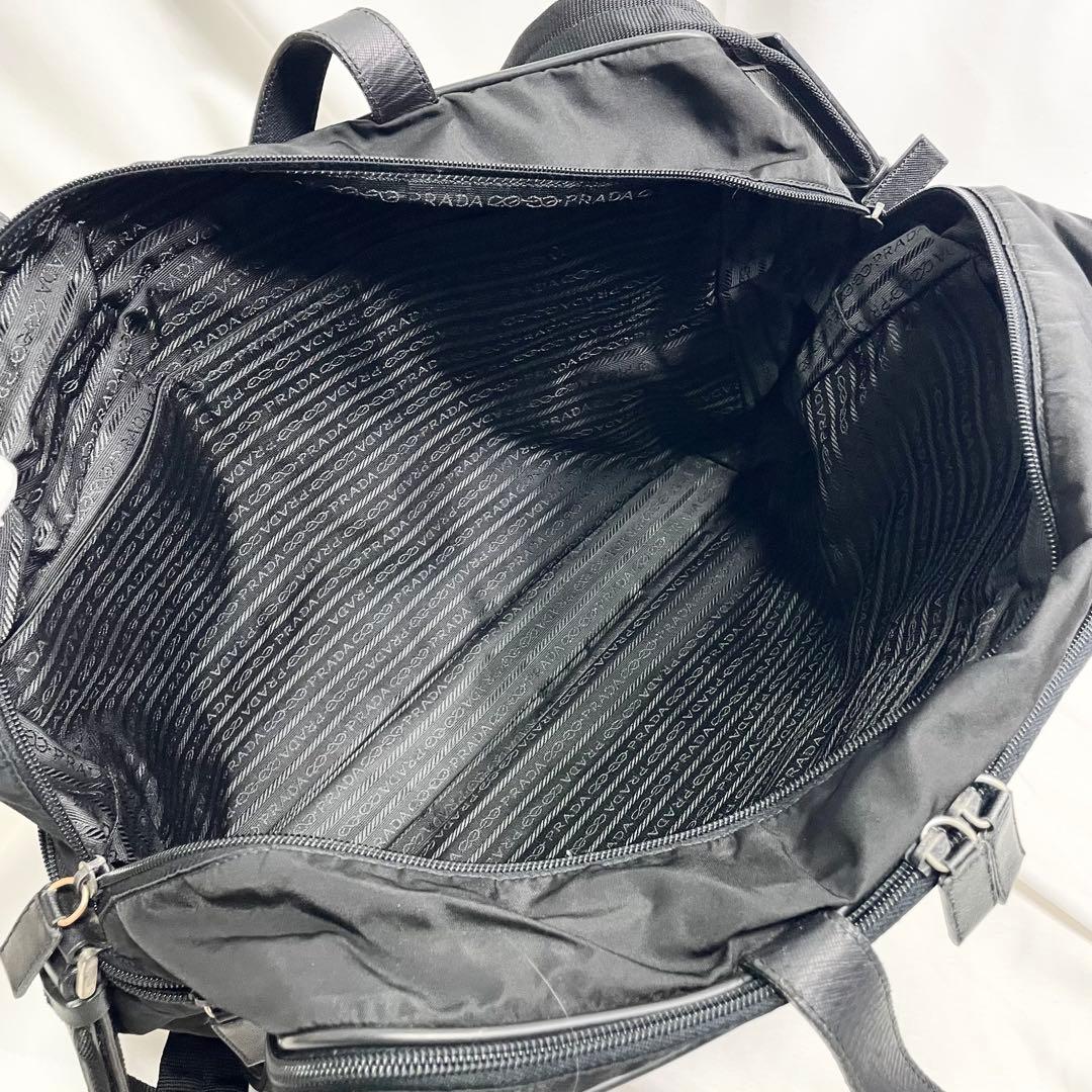 プラダ 2way ボストンバッグ 三角ロゴ ナイロン ブラック 大容量 多機能