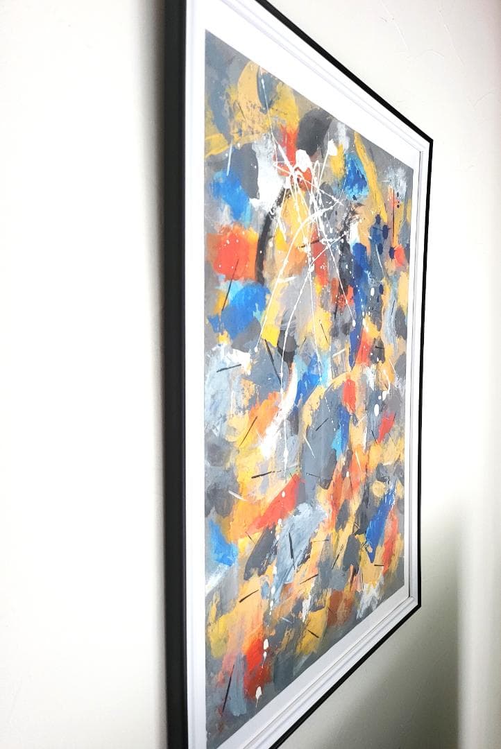 【専用】ランダムウォーク/ 抽象画 額縁セット 63×46㎝ モダンアート