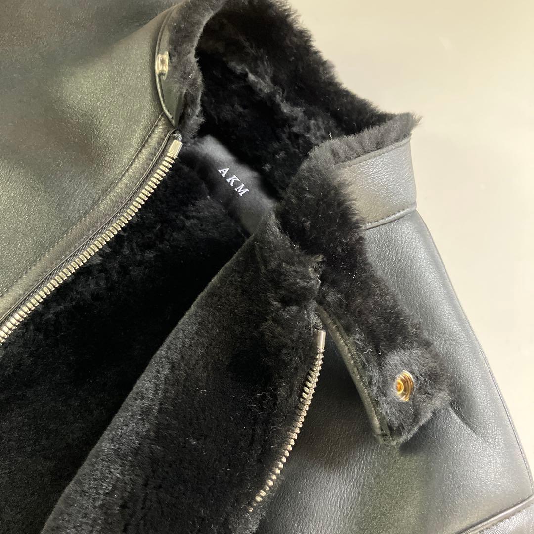 AKM ムートンシングルライダース S 黒 EMMETI好きな方も
